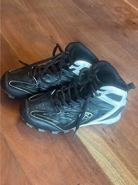 Rawlings Black and Gray Kids Cleats